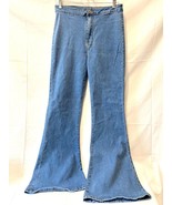 Shein Size L Blue Denim High Rise Bell Bottom Jean Stretch 30 In Waist 3... - £12.58 GBP
