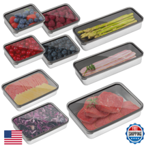 Hushee 9 Pack 304 Stainless Steel Bacon Cheese Container w/Lids for Refr... - $71.57