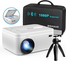 The Bigasuo Upgrade Hd Bluetooth Projector With Built-In Dvd, And Tf Sd Cards. - £155.81 GBP
