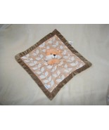 Carter Brown Tan Fox Leaf Print Security Blanket Blankie Lovey - £15.54 GBP