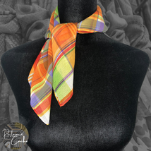 Bright Multicolor Plaid Sheer Fashion Scarf Neckerchief Headband Bandana - $15.00