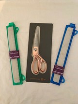2XWexford Green/blue 3 Hole Binder Punch &amp; ruler and One 8” Rose gold Scissors. - £13.12 GBP