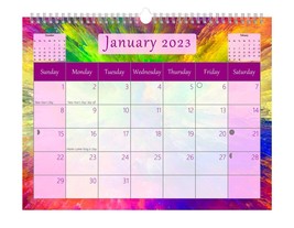 2023 Monthly Spiral-Bound Wall / Desk Calendar - 12 Months - v26 - £10.25 GBP