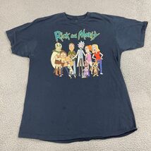 Rick and Morty Adult Swim Navy Blue Cotton T-Shirt Size Large - $10.45