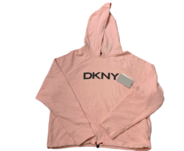 DKNY Womens Long Sleeve Drawstring-Hem Graphic Hoodie, Rosewater, Medium - $25.74