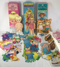 Vtg Whitman Paper Doll Lot Baby Tender Love Swingy Teddy Bears Cut Uncut - $30.00