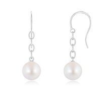 ANGARA Japanese Akoya Pearl Solitaire Drop Earrings in Silver (Size-8mm) - $235.87+
