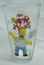 The Simpsons Christmas &quot;Season&#39;s Greetings&quot; Homer 5&quot; Pint Drinking Glass New - £15.80 GBP