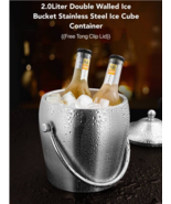 2 litre Stainless Steel Ice Insulated Bucket Wine Party Cooler Beer Cont... - $22.97
