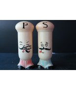Vintage Tall Plastic Chef Salt and Sneezing Pepper Shaker Set - $367.32 MXN