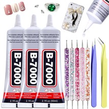 B7000 Jewelry Fabric Glue, 3 X 50Ml Clear B-7000 Glue Upgarde Industrial Adhesiv - £15.14 GBP