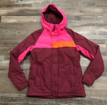 Burton Womens Large Snowboard Jacket Sunset Berry Burgundy Hooded - £43.09 GBP