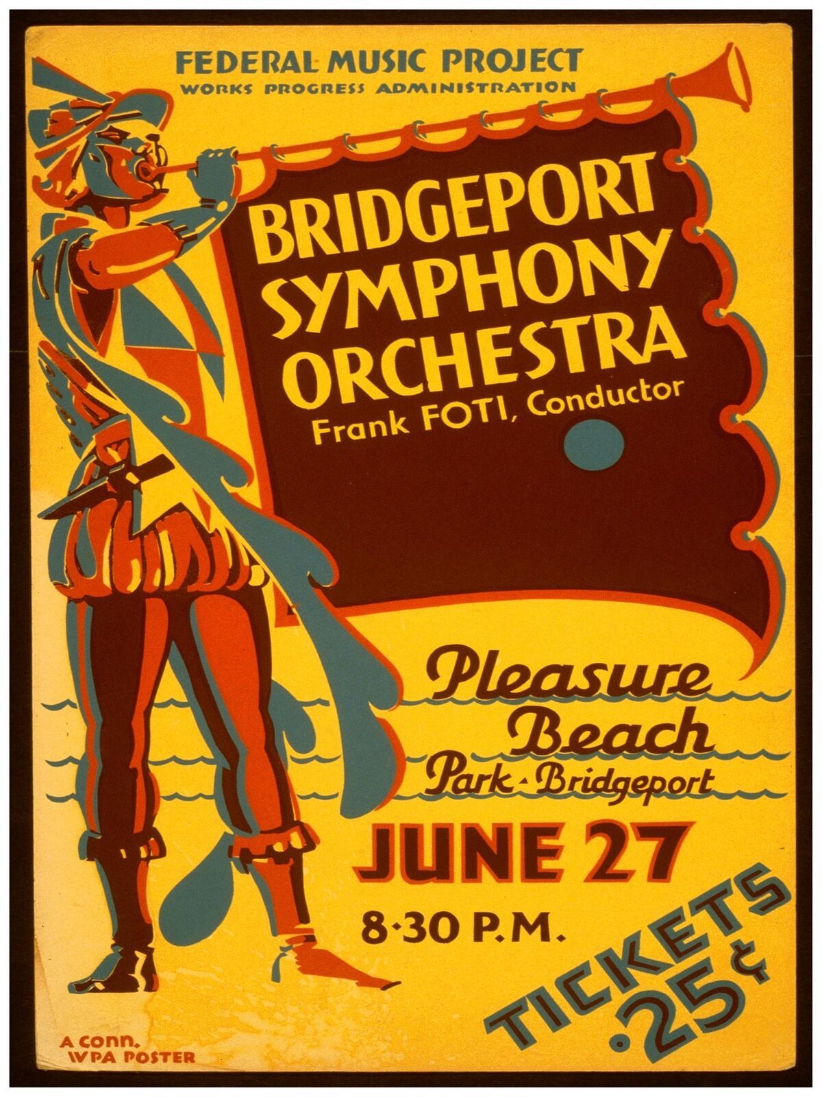 2687.Bridgeport Symphony Orchestra.Federal music project Poster.Decor Art.