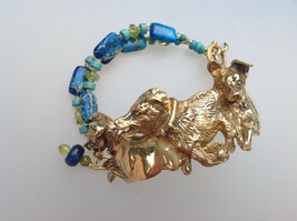 Jack Russell Terrier Dog Bronze bracelet beads  Zimmer design - £70.26 GBP