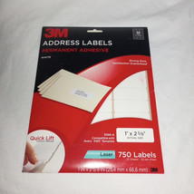 3M Return Address Labels, 1&quot; x 2-5/8&quot;, white, 3100-A, 750 count, 25 Sheets - £4.06 GBP