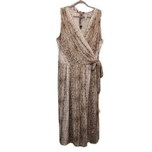 EMMA &amp; MICHELE Faux Snakeskin Pattern Capri Length Sleeveless Jumpsuit Sz 2XL - £12.66 GBP