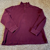 Polo Ralph Lauren 1/4 Zip Mens XL Cotton Pullover Sweater burgundy purpl... - $29.98