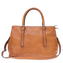 Nardelli Italian Made in Italy Camel Calf Leather Medium Tote Handbag Purse - $454.41