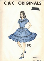 Misses C &amp; C Originals Square Dance Circle Bell Sleeve Dress Sew Pattern... - $14.99