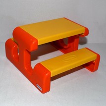 Vintage Little Tikes Dollhouse Picnic Table Yellow And Orange 1221!!! - £9.73 GBP