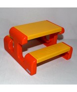 Vintage Little Tikes Dollhouse Picnic Table Yellow And Orange 1221!!! - £9.74 GBP