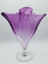 Antique Steuben Grotesque Wisteria Amethyst to Clear Glass Vase - $638.55