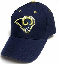 Los Angeles Rams NFL Team Apparel Blue Structured Hat Cap Adult Men Adjustable - £13.58 GBP