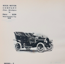 1908 Buick Motor Company Model F Print Catalog Advertisement Automobilia... - $29.99