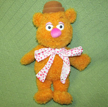 15&quot; Fozzie Bear Muppet Disney Stuffed Animal Doll Sesame Street Polka Dot Ribbon - £12.48 GBP