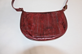 Miss Tony Lama Eel Skin Purse Burgundy Accent Bag Handbag Tote - $19.30