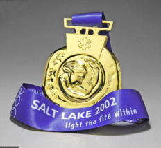 Salt lake 2002 Olympic &#39;Gold&#39;  Medal with Ribbons &amp; Display Stands !!!! - $129.00