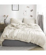 100% Belgian Flax Linen Duvet Cover King Size -3 Pieces - Natural French... - £179.81 GBP
