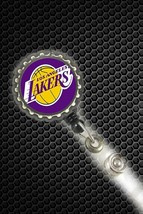 Los Angeles La Lakers  work Retractable Reel ID Badge Holder nurse secre... - £3.82 GBP