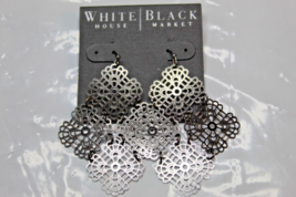 White House Black Market French Wire Dangle Earrings Metallic Chandelier - £13.89 GBP