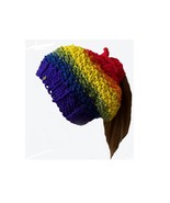 Gay Pride LGBT Knit Messy Bun Hat, Ponytail Hat, Hair Sleeve, Earmuff Pads - $25.00