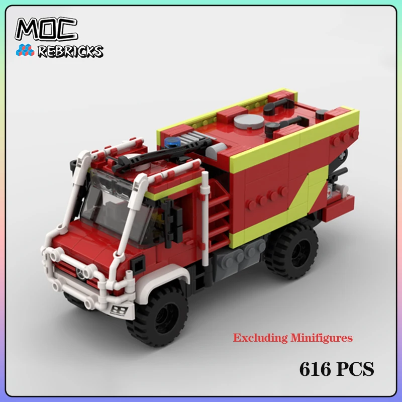 City Series MOC Creative Forest Fire Truck Building Block Assemble Model DIY - £70.98 GBP+