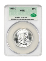 1963-D 50C CACG MS63 - £31.96 GBP