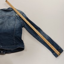 G by Guess Women's Blue Denim Distressed Long Sleeves Jacket Pockets Size Medium image 7