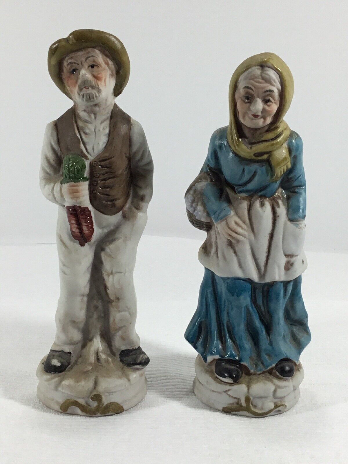 Vintage Figure Set - Farmers Couple. Pair # 25. 6.75&quot; Tall - $4.79