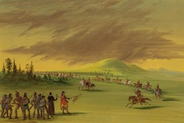 George Catlin La Salle Meets a War Party of Cenis Indians on a Texas Prairie - £31.17 GBP+