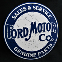 Ford Motor Co - *Us Made* - Round Embossed Sign - Man Cave Garage Bar Wall Decor - $17.95