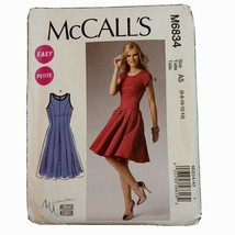 McCall&#39;s M6834 Fit &amp; Flare Dress, Short Sleeves or Sleeveless Sz 6-14 UNCUT - $2.92