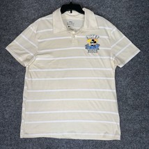 Disney Mickey Mouse Polo Shirt Men Large Beige Golf Casual Vacation Shor... - £12.55 GBP