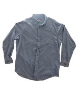 Puritan Shirt Men L Large 42-44 Long Sleeve Button Checker Blue White  - $7.68