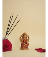 Crimson Prosperity: Sitting Red Lakshmi Statue, Goddess of Abundance Unv... - £45.02 GBP