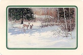 1983 Hallmark PX-121-7 &quot;Christmas Deer Scenic&quot; - £0.75 GBP