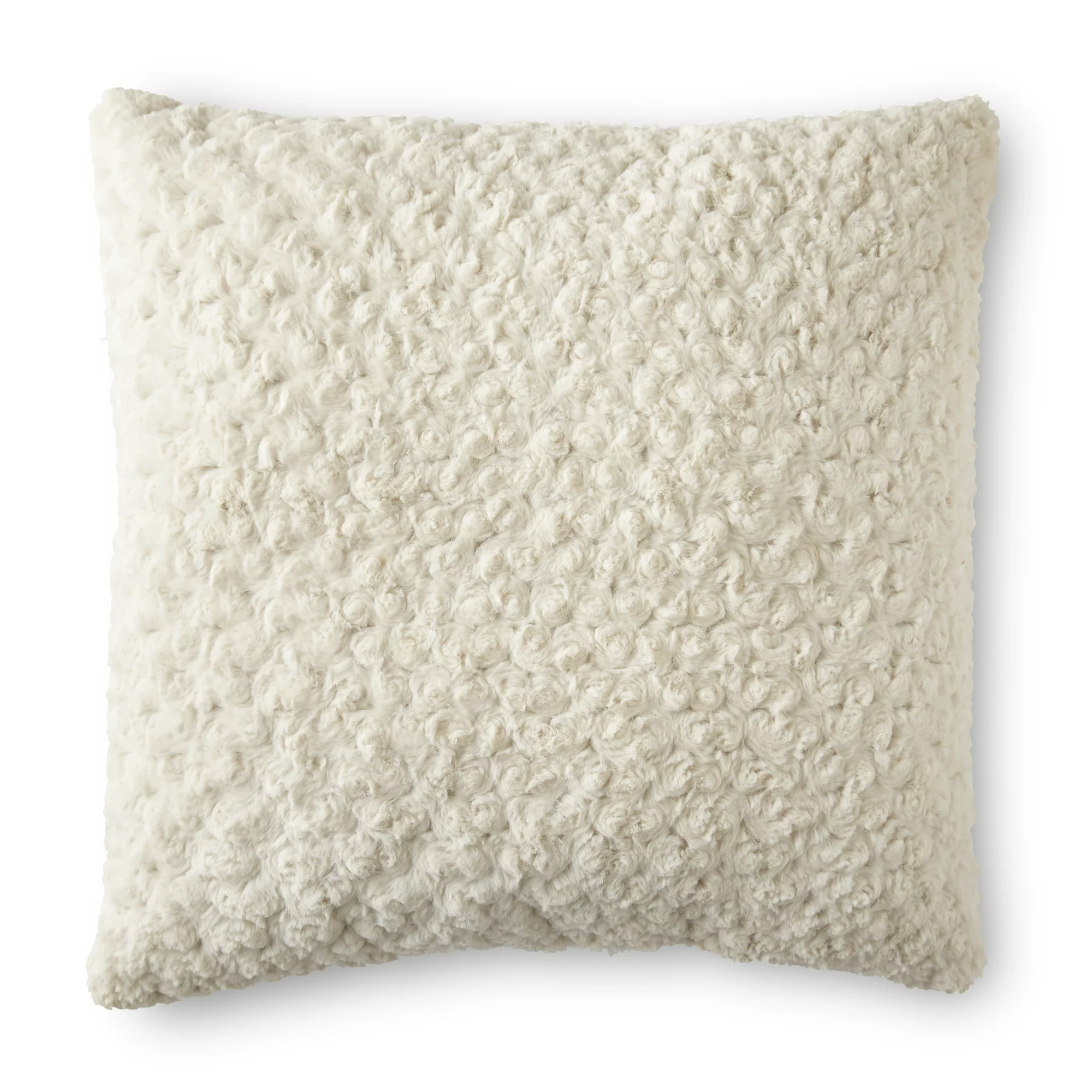 Mainstays Rosette Plush Decorative Square Throw Pillow, 22" x 22", Ivory Color - $13.98