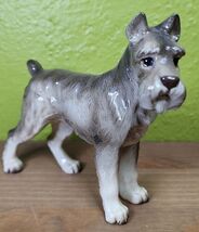 Vintage Lefton Schnauzer Dog Porcelain Figurine Made in Japan A718 6.5&quot; - $42.37