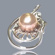 Transparent Edison Purple Pink Round 10.5- 11mm Cultured 5A Luster Pearl Pendant - £78.38 GBP