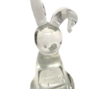 Vintage Hand Blown Glass Lop-Eared Rabbit Clear Figurine - $16.14